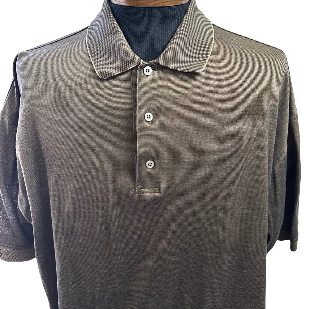Ping‎ Polo Shirt Mens XL Brown Mercerized Cotton Short Sleeve Golf Casual Top